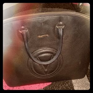 Valentino black leather handbag/ designer purse